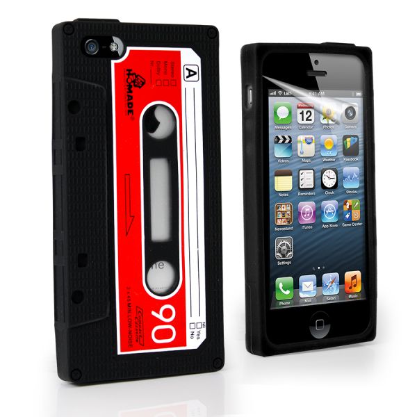 Case Iphone 5 Cassete Preta